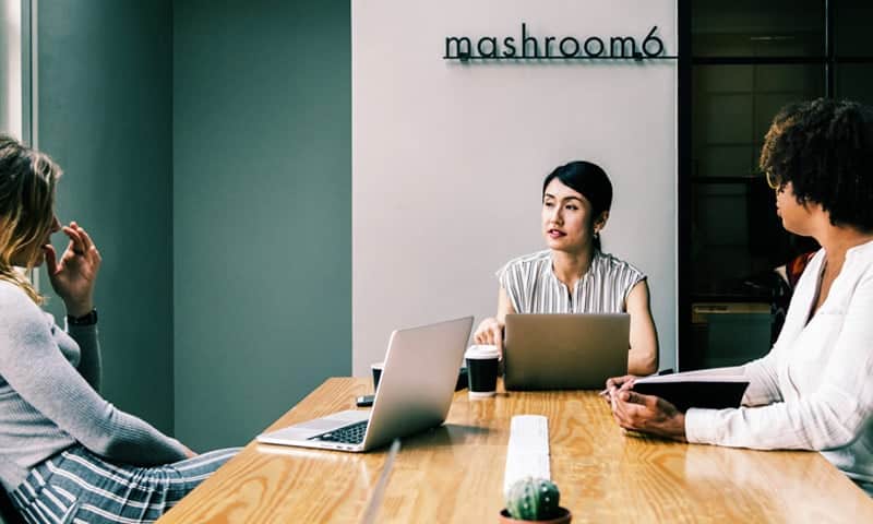 Staff meeting in a boardroom