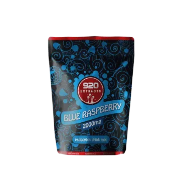 Front view of 920 Extracts Blue Raspberry Drink mix pouch