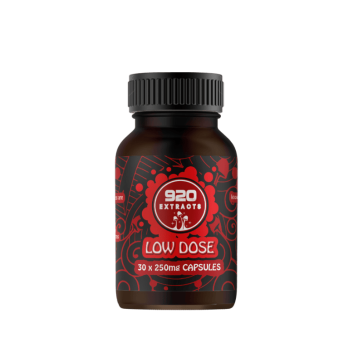 Front view of 920 Extracts Low Dose Capsules bottle