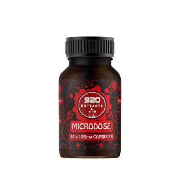 Front View of 920 Extracts Psilocybin Microdose Capsules bottle