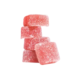magic mushroom gummies stacked on top of each other