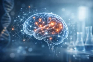 Abstract illustration representing neuroscience research into psilocybin