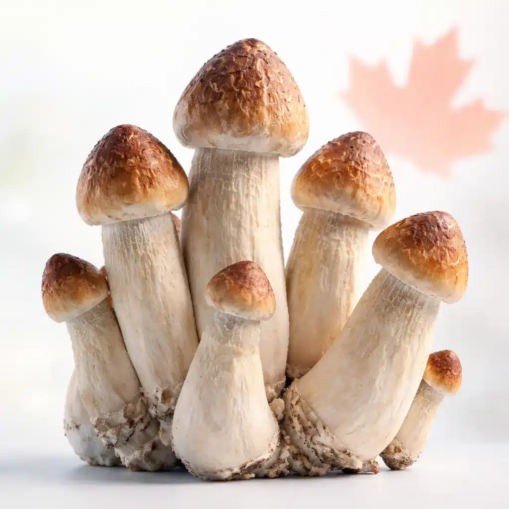 Penis Envy cluster with maple leaf in background