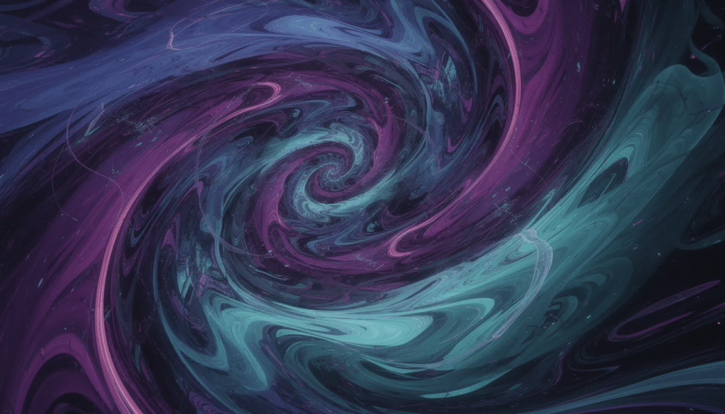 The image features a mesmerizing display of abstract swirling colors and flowing patterns, evoking the visual phenomena often associated with psychedelic experiences, reminiscent of the effects of psilocybin mushrooms. The vibrant hues and dynamic forms suggest heightened emotions and a sense of exploration, reflecting the therapeutic potential and mental health benefits of psychedelic drug use.