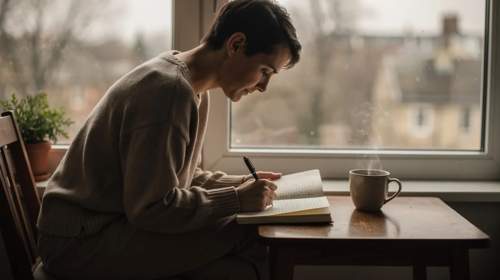 reflection | Canada Shrooms A man reflecting on his mushroom trip while writing in a journal